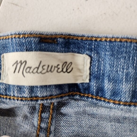 Madewell Women's 32 The Perfect Vintage Jeans High Rise Raw Hem Blue Distressed - Picture 11 of 14